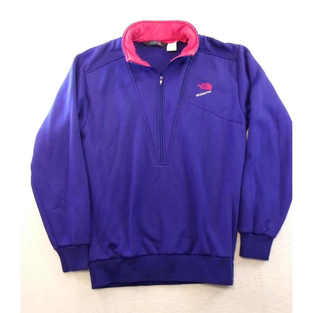 The North Face Extreme Pullover Mens XL Purple Vintage 1/4 Zip Fleece